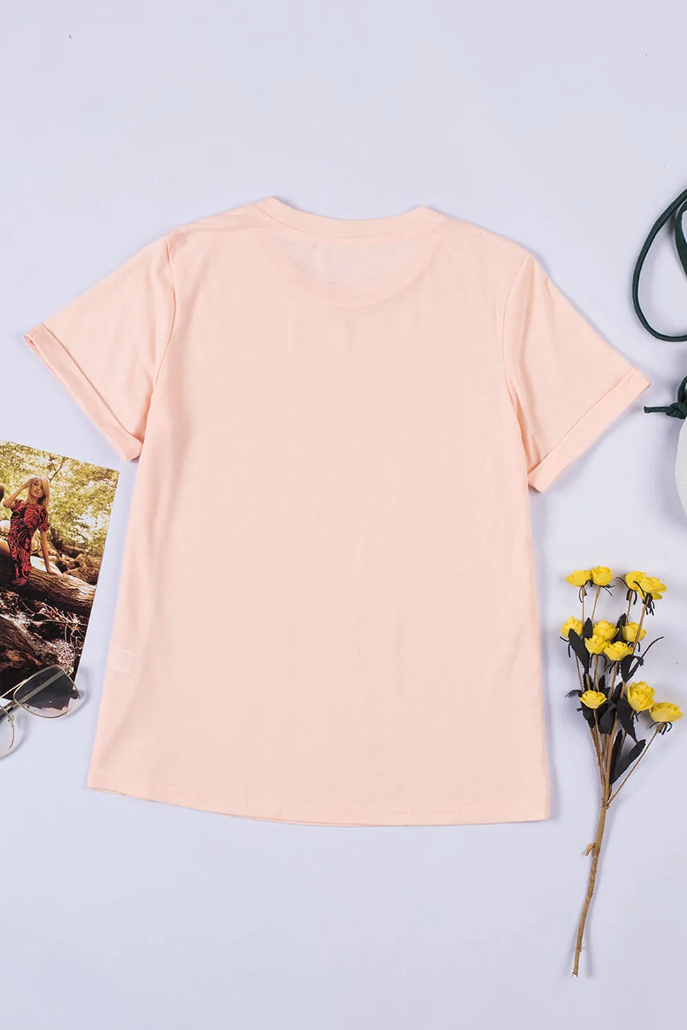 Solid Color Crew Neck Tee