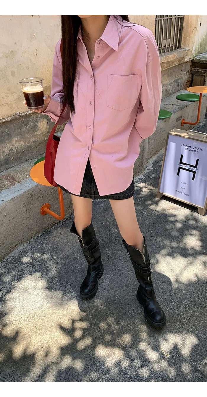 spring loose shirt tops