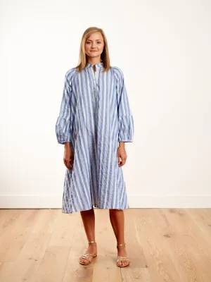 springs dress - blue/white stripe