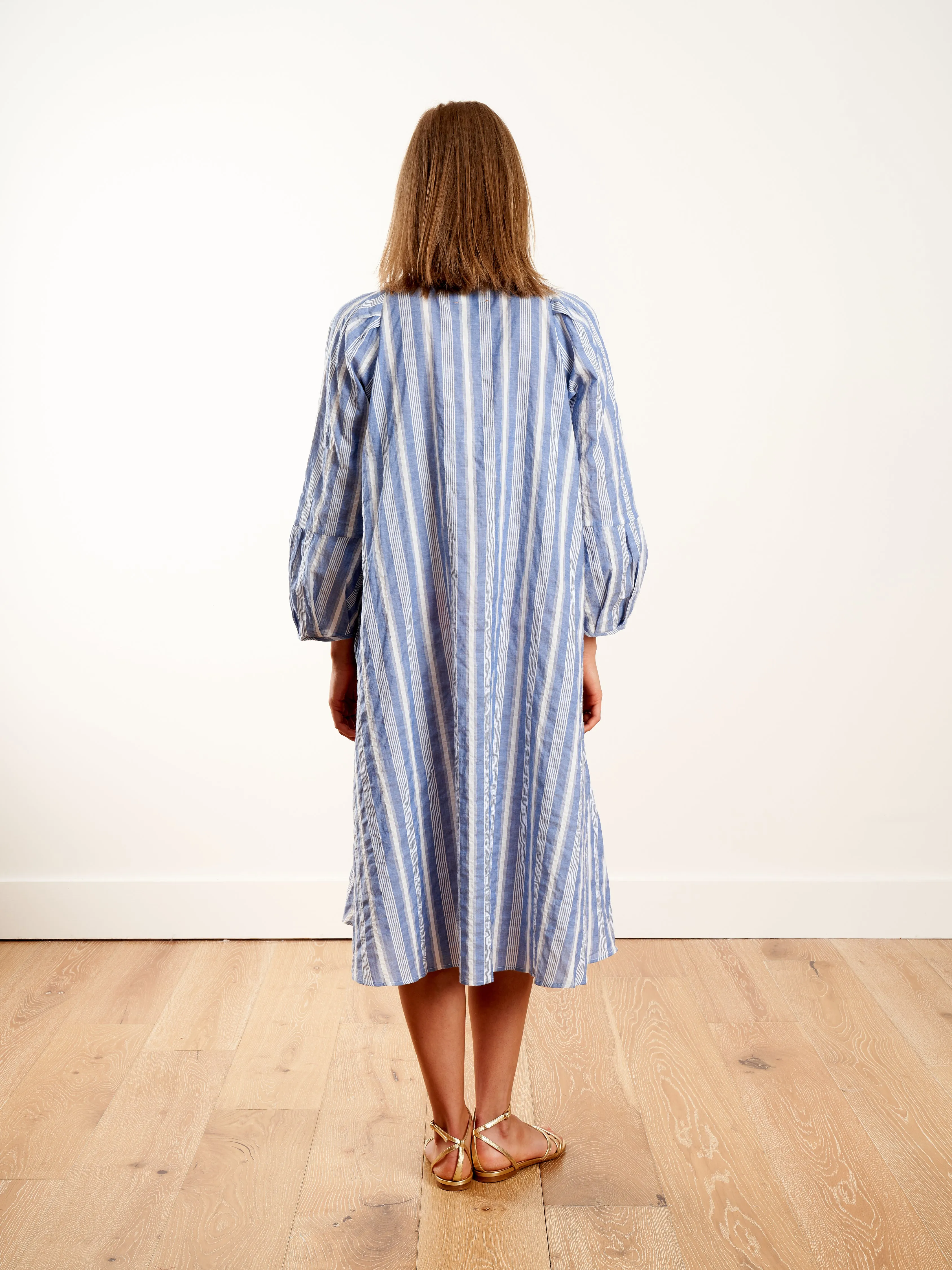 springs dress - blue/white stripe