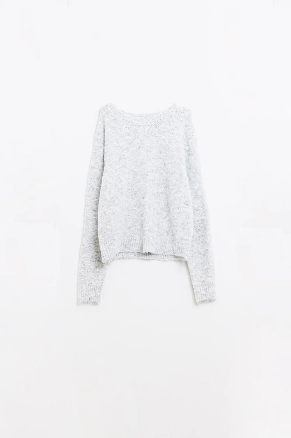 standard fit soft knit sweater in grey