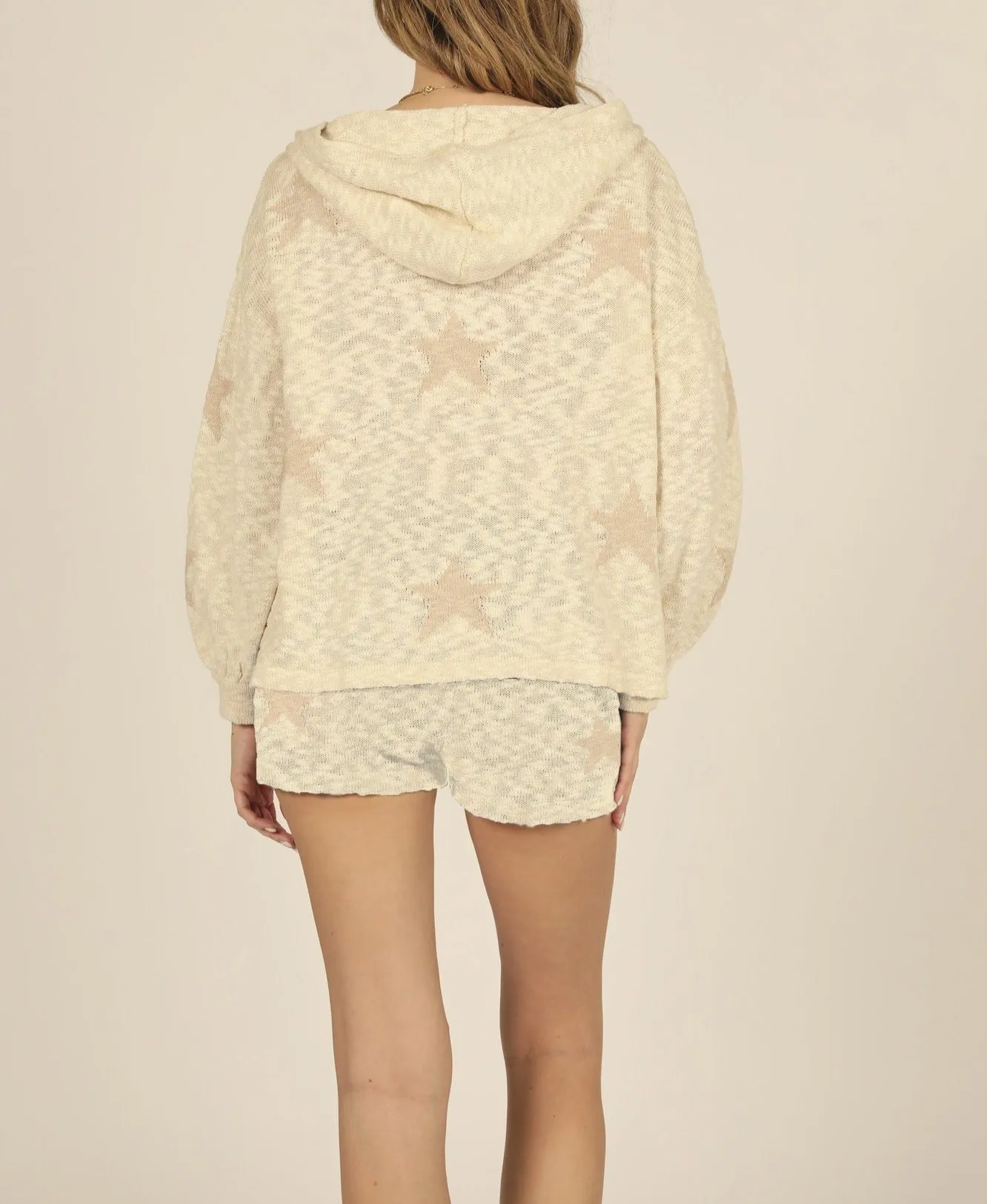Star Knit Burn Out Hoodie