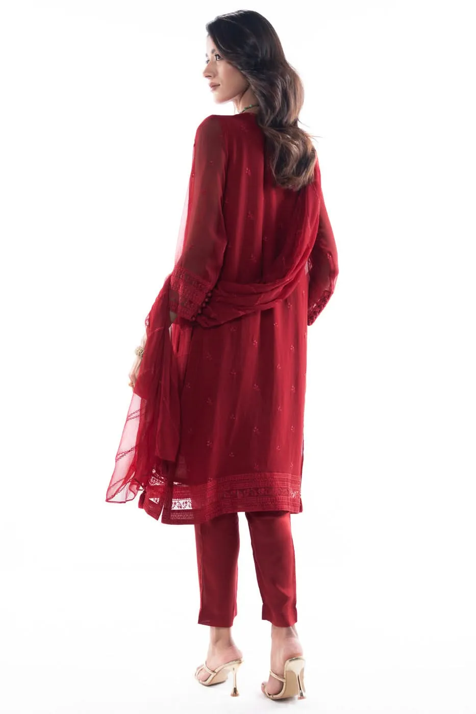 Stitched - 3 Pc Chiffon Outfit