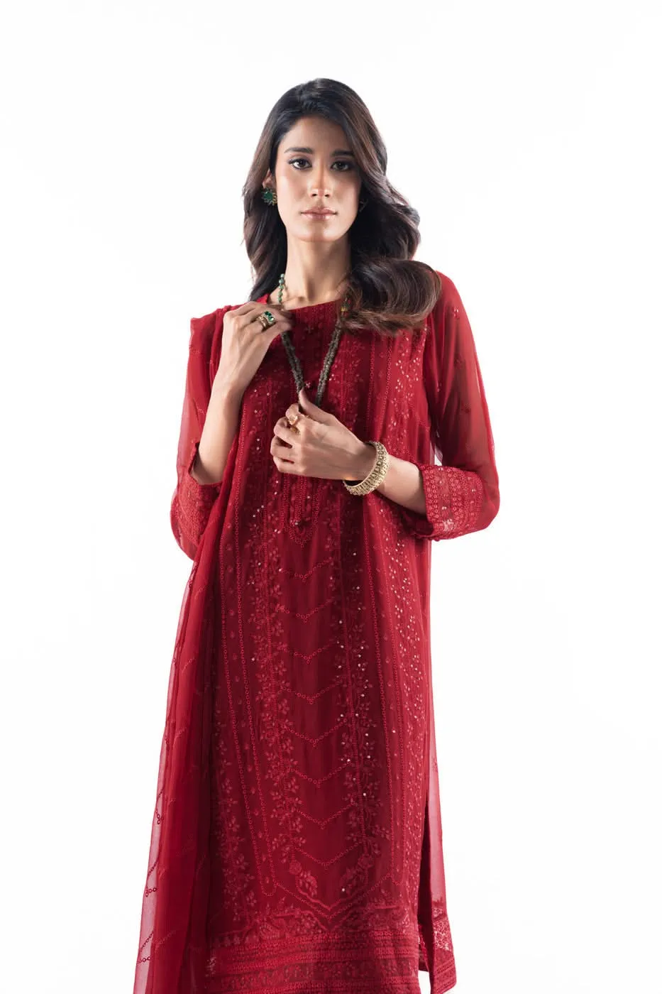 Stitched - 3 Pc Chiffon Outfit