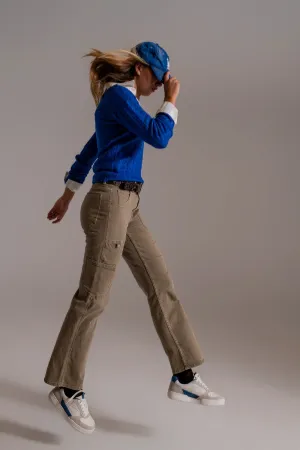Straight Leg Cargo Pants in brown beige