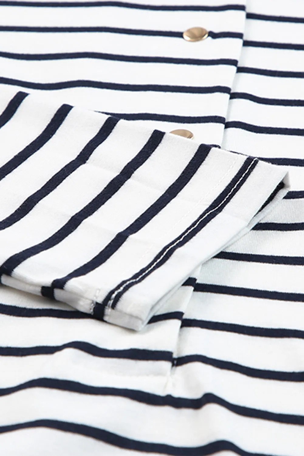 Striped Ruffled Long Sleeve Top