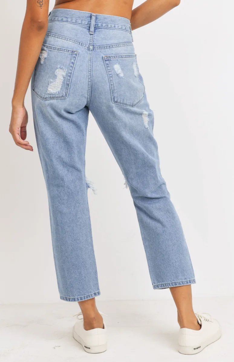 Super Destroyed Girlfriend Jeans