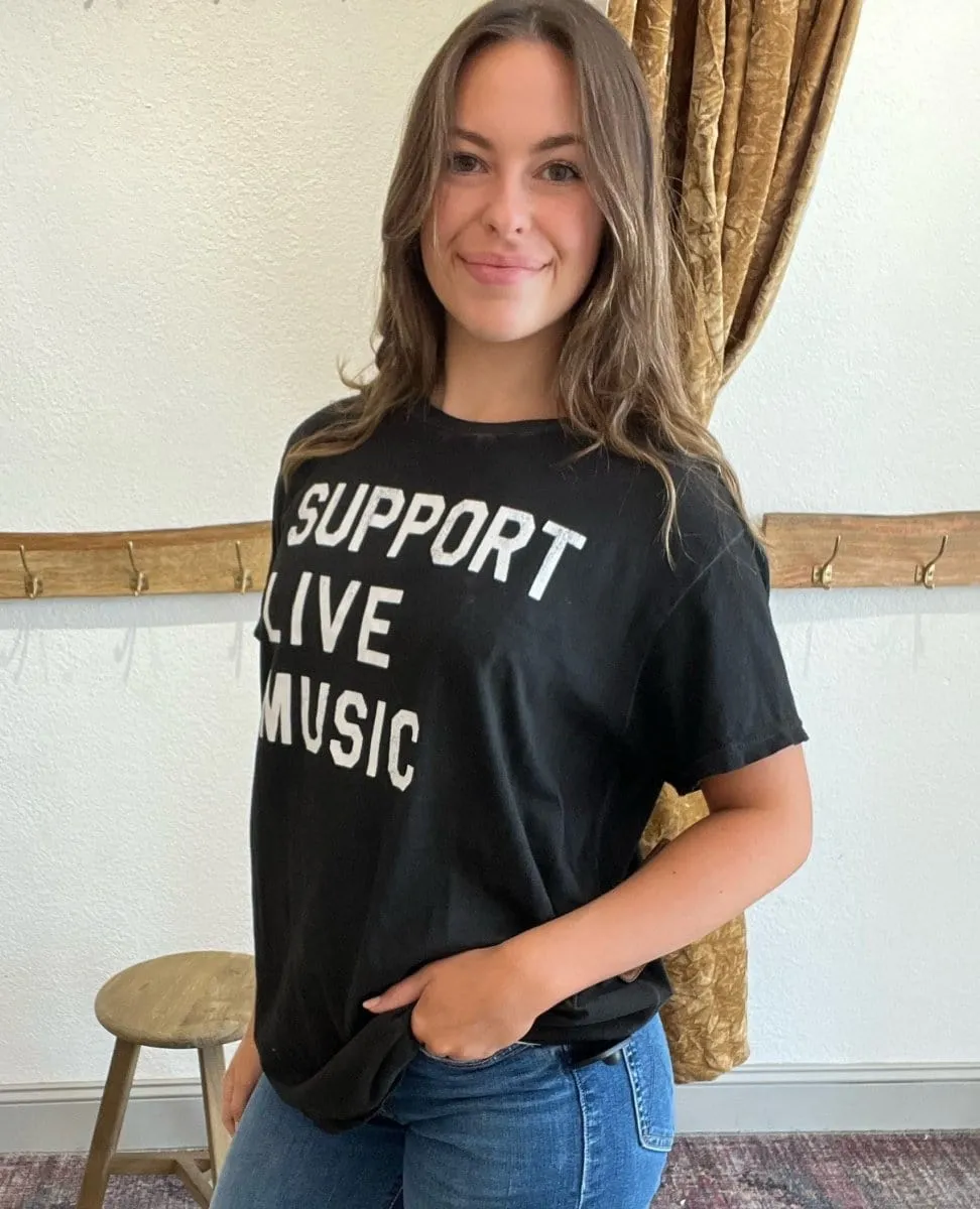 Support Live Music Tee Black