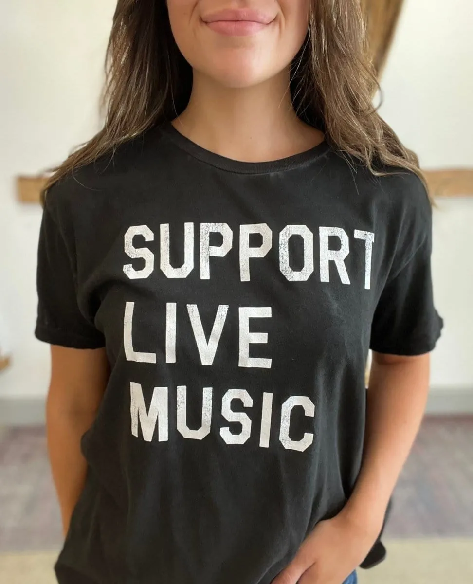 Support Live Music Tee Black
