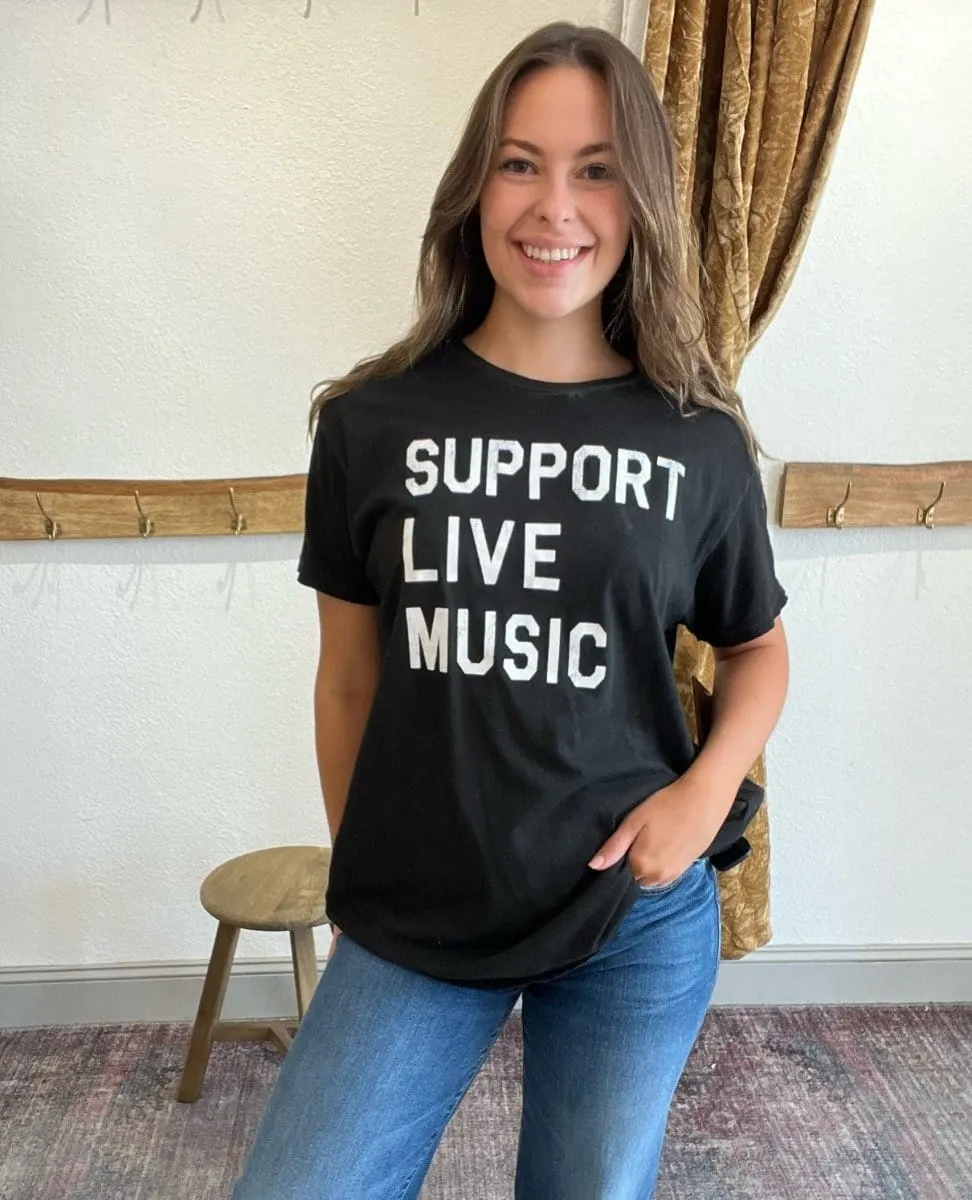 Support Live Music Tee Black