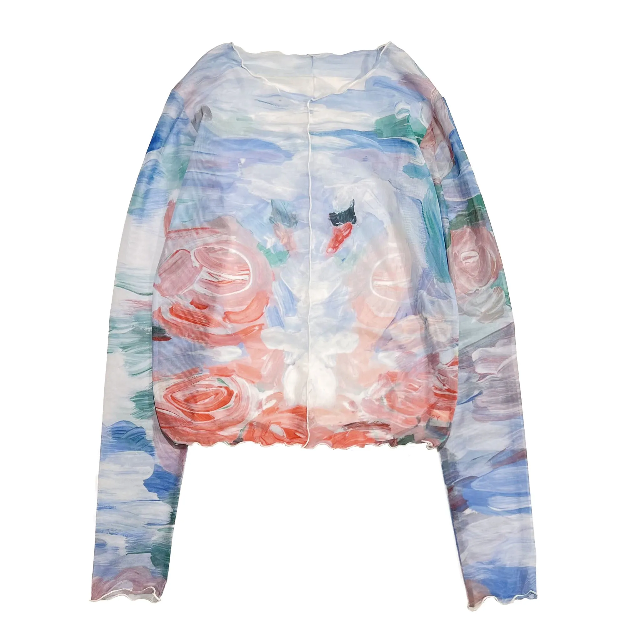 Swan see-through tops (High / Crew neck)