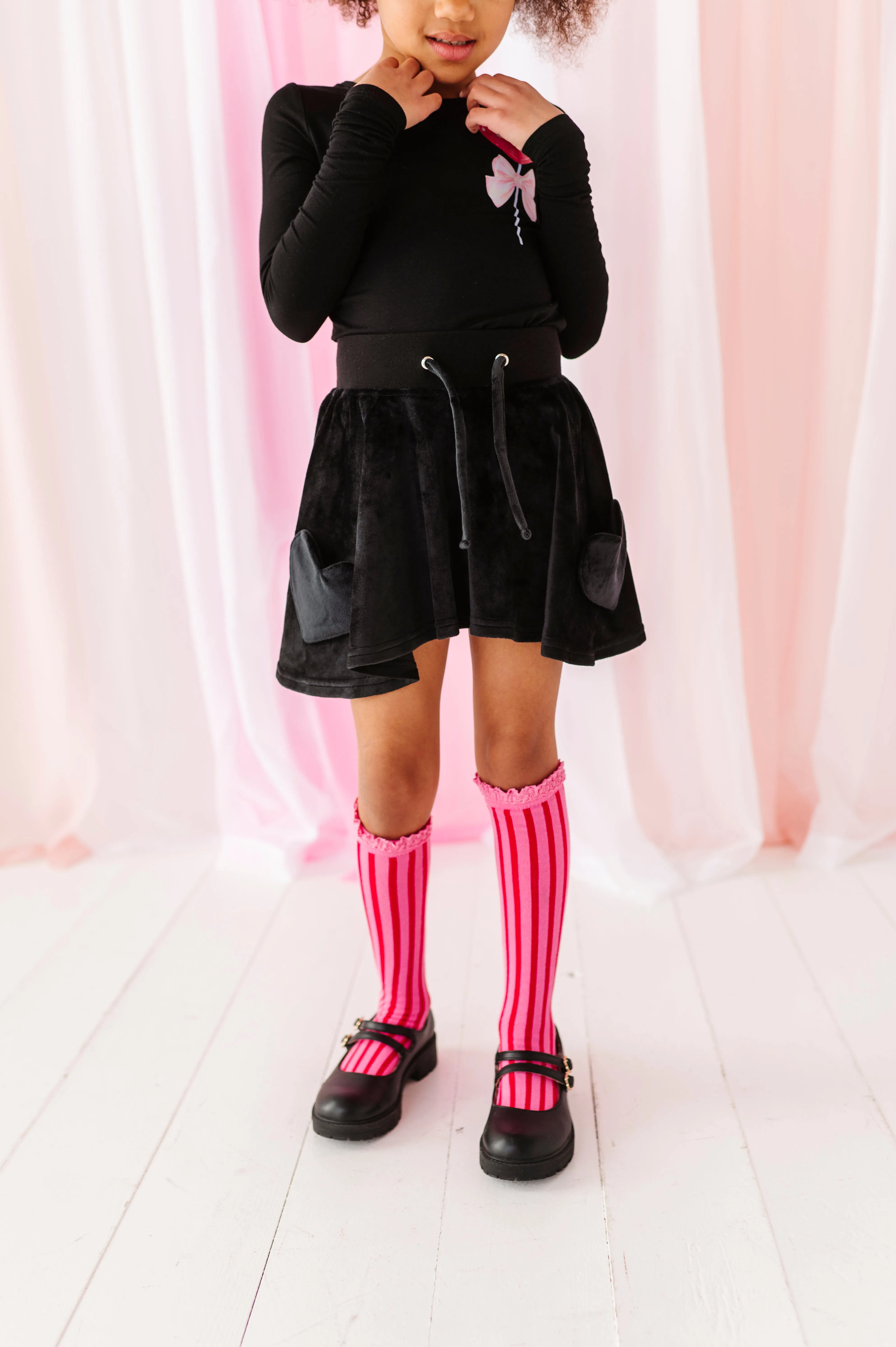 Taffy Pink Stripe Knee High Socks