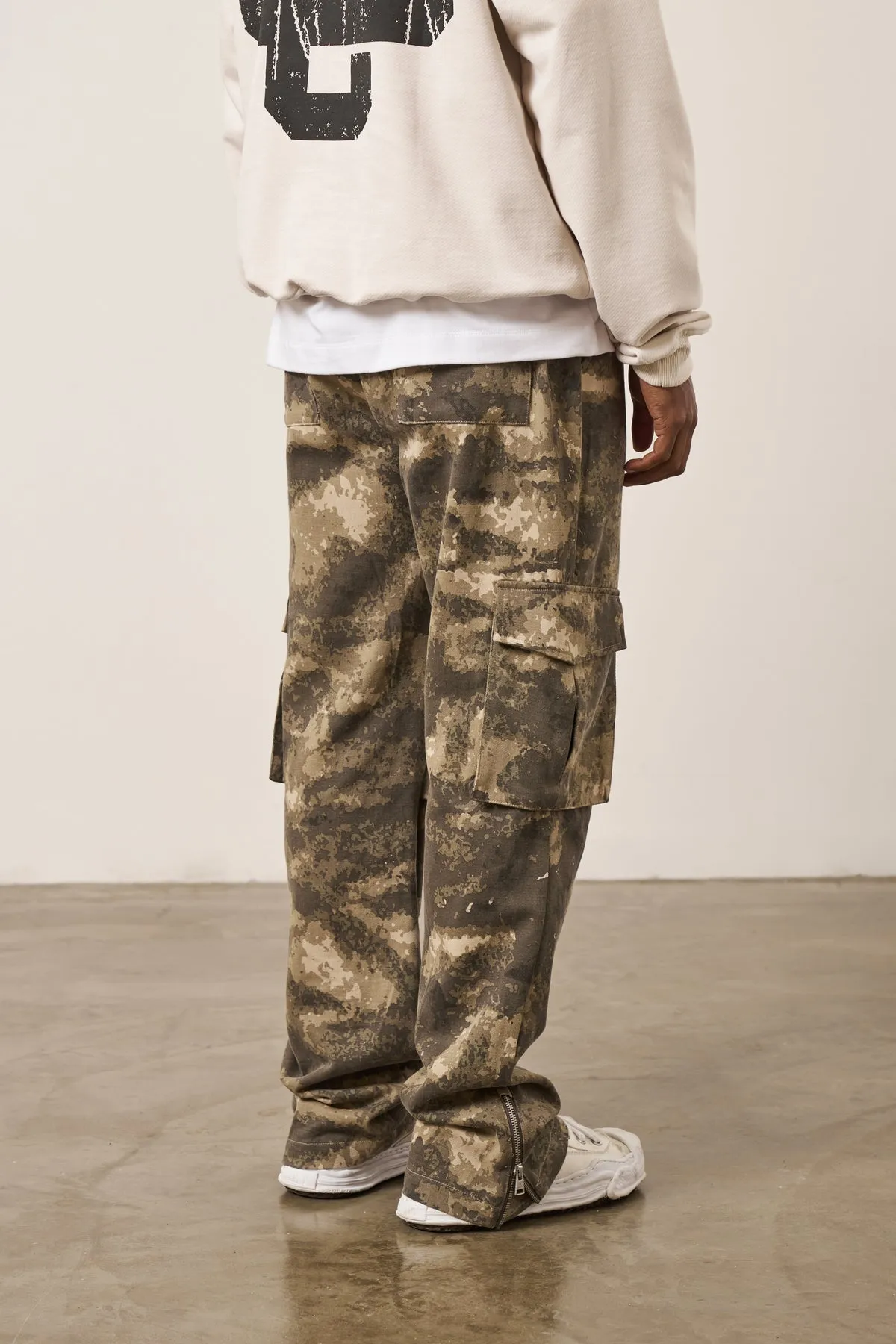 The Couture Club Camo Straight Cargos Beige