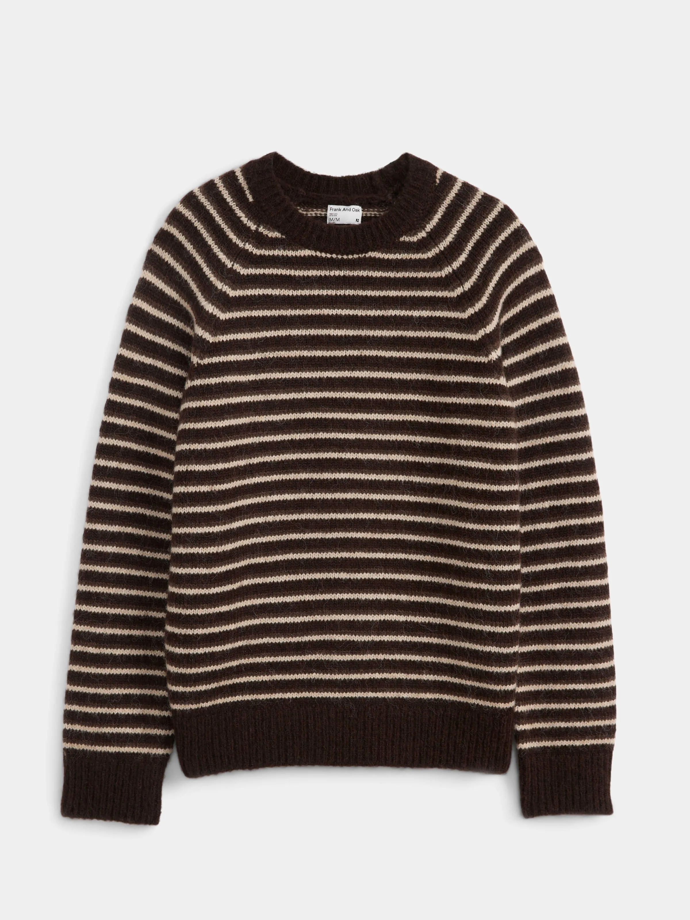 The Striped Fuzzy Sweater in Brown