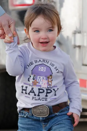 Toddlers Cruel Girl Lilac "The Barn is My Happy Place" Long Sleeve Tee Shirt
