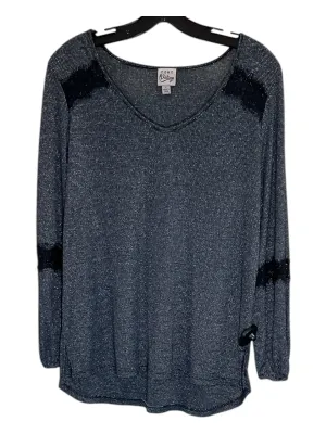 Top Long Sleeve By Como Vintage In Black, Size: L