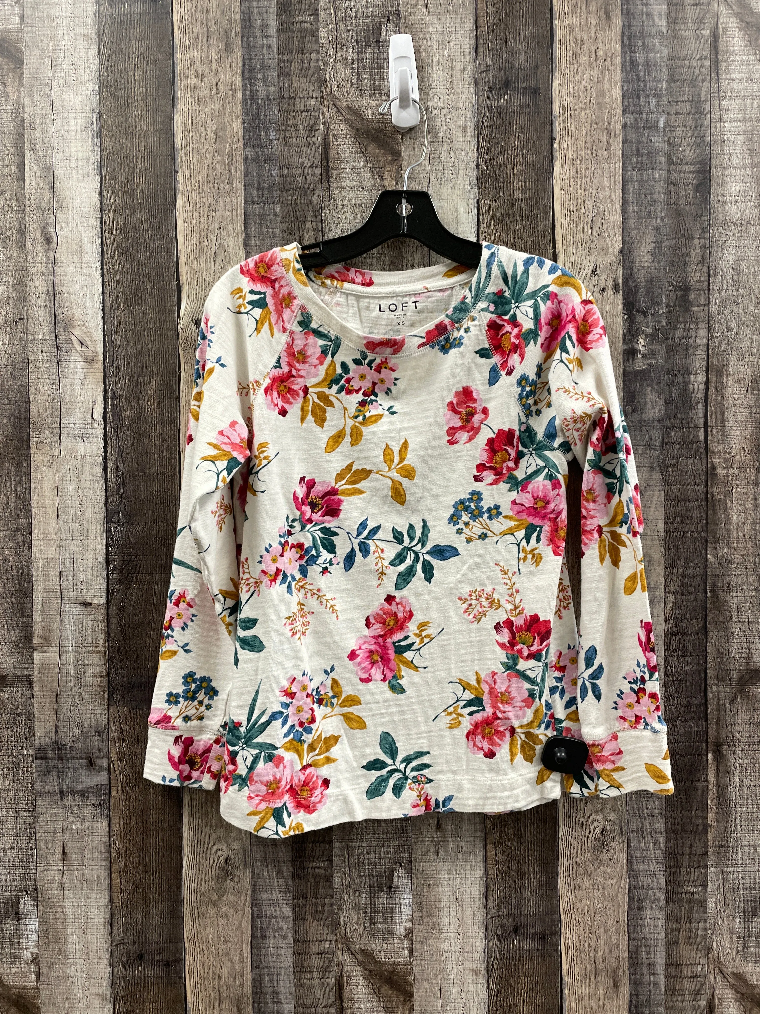 Top Long Sleeve By Loft In Floral Print, Size: Xs