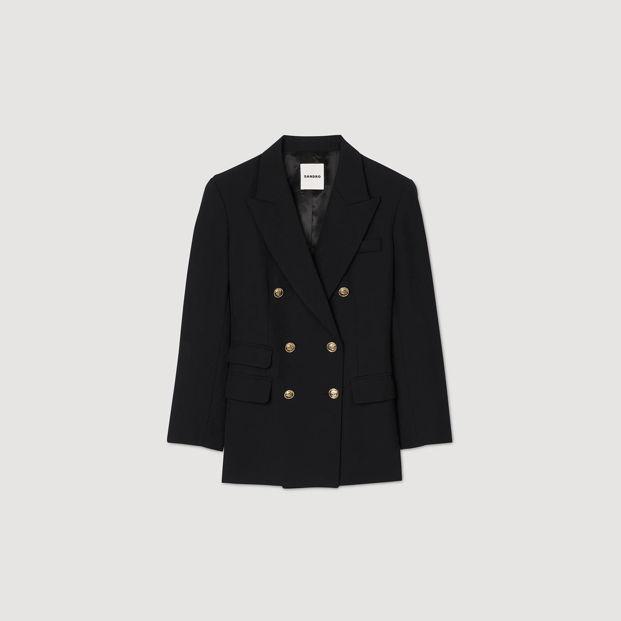 Toscane Double-Breasted Suit Jacket Black
