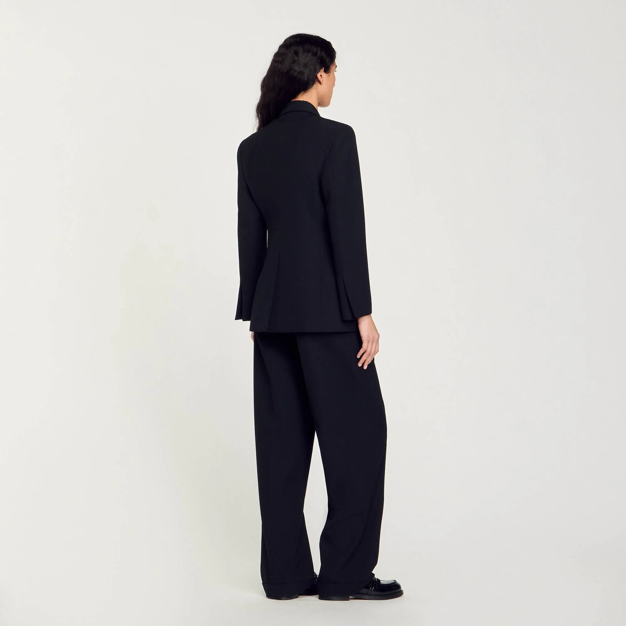 Toscane Double-Breasted Suit Jacket Black