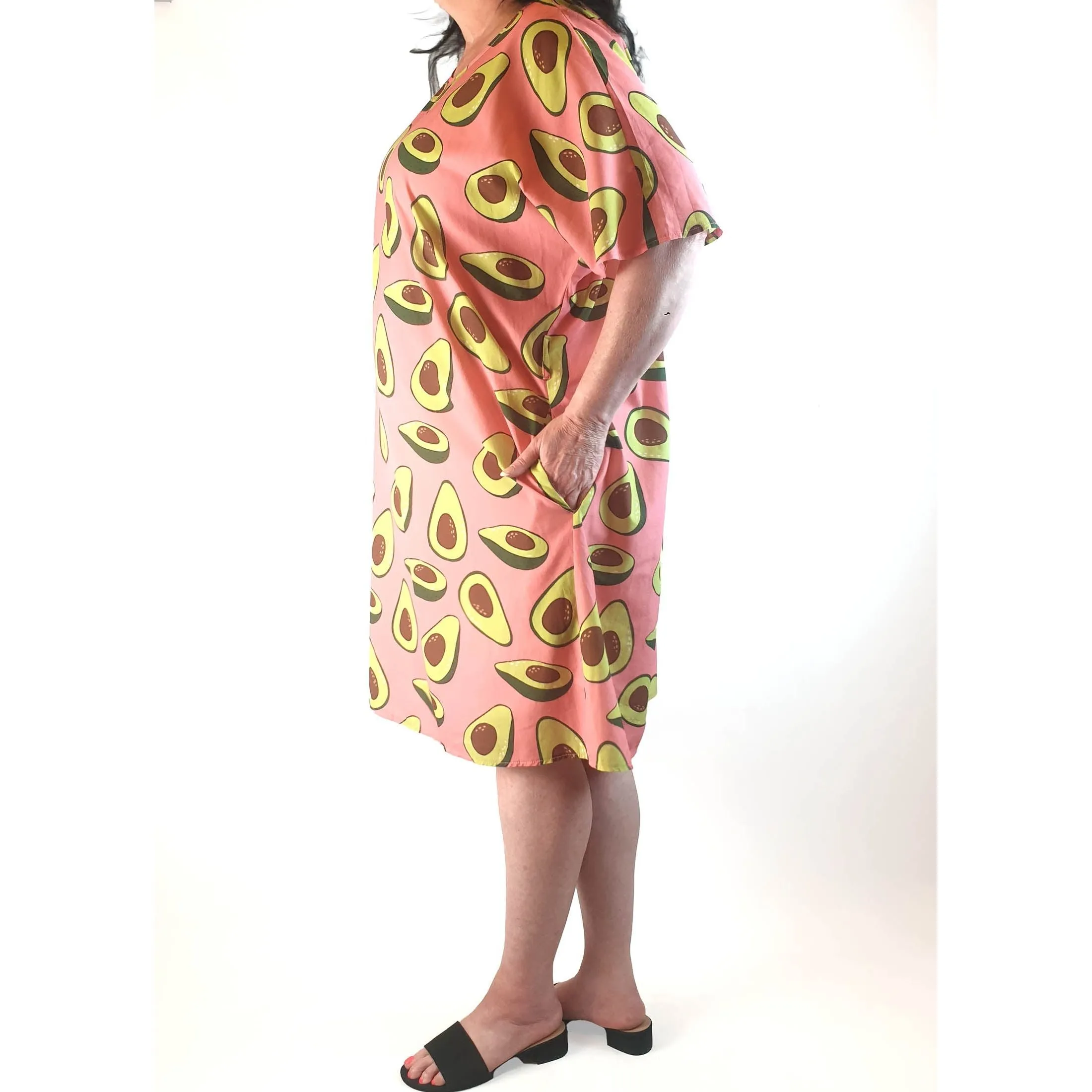 Tulips pink avocado print dress size 18