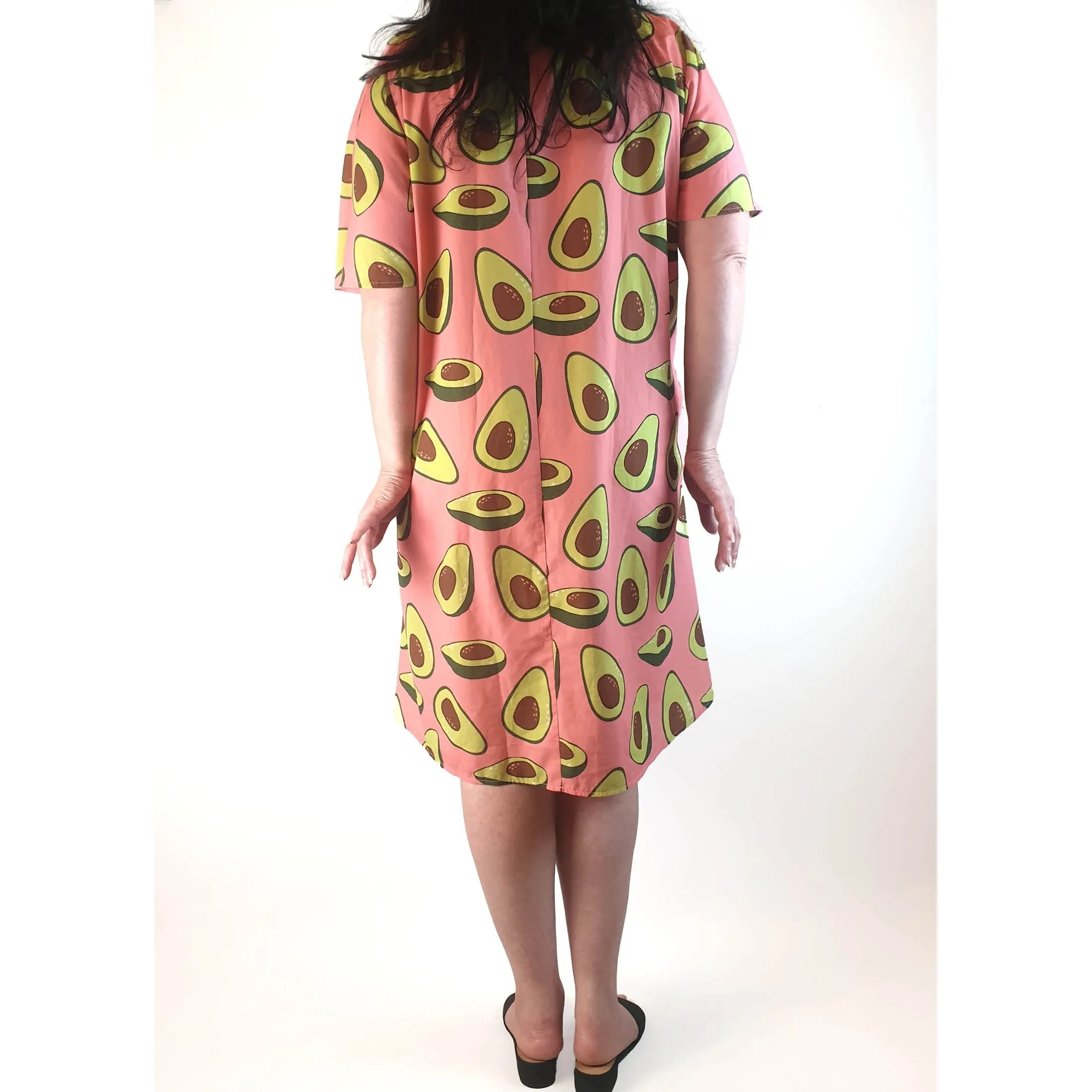 Tulips pink avocado print dress size 18
