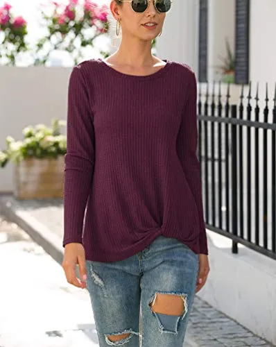 Twist Knot Long Sleeve Blouse