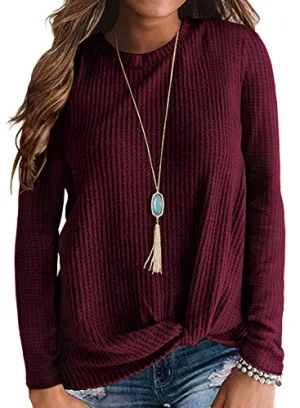Twist Knot Long Sleeve Blouse