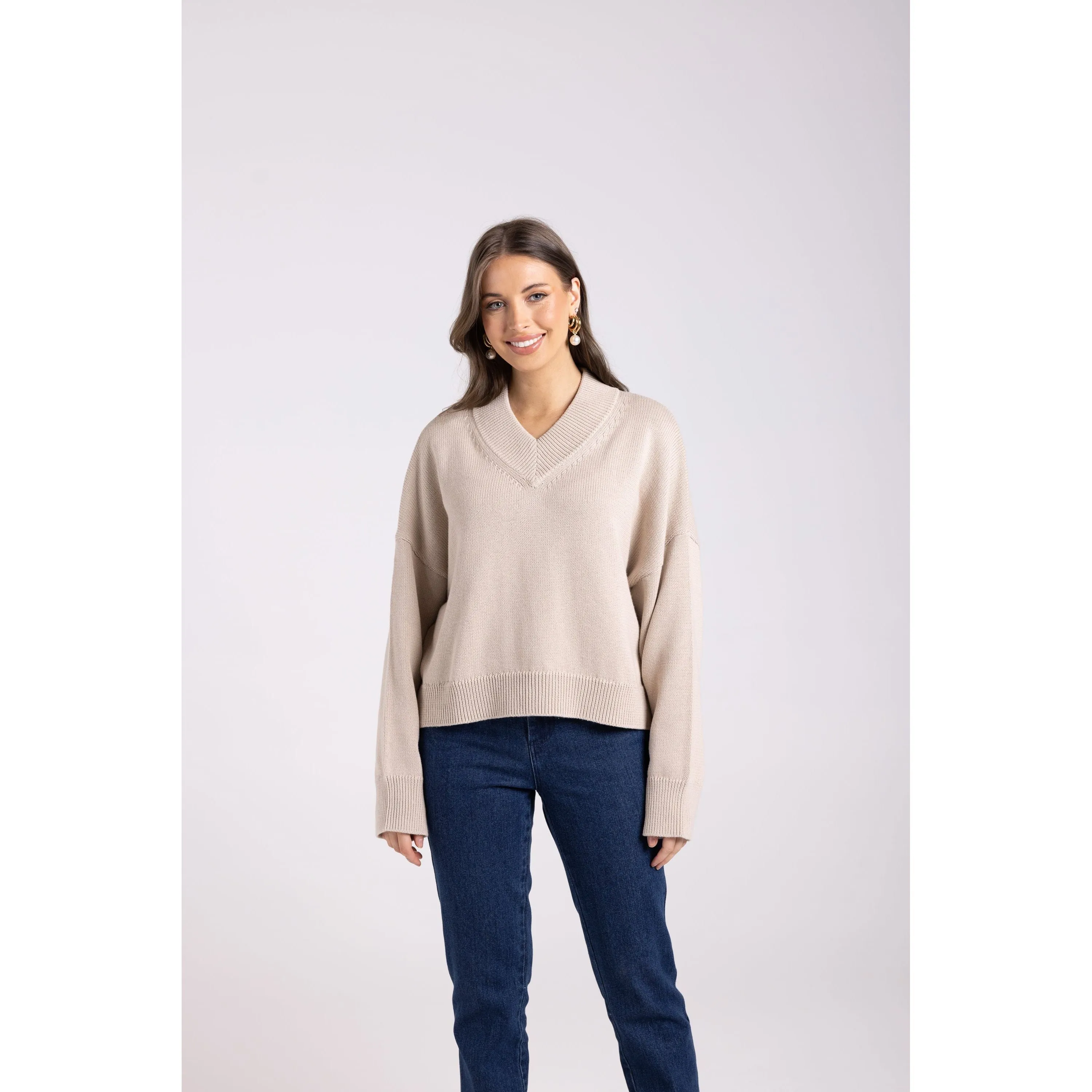 TWO T's | High V Neck Knit