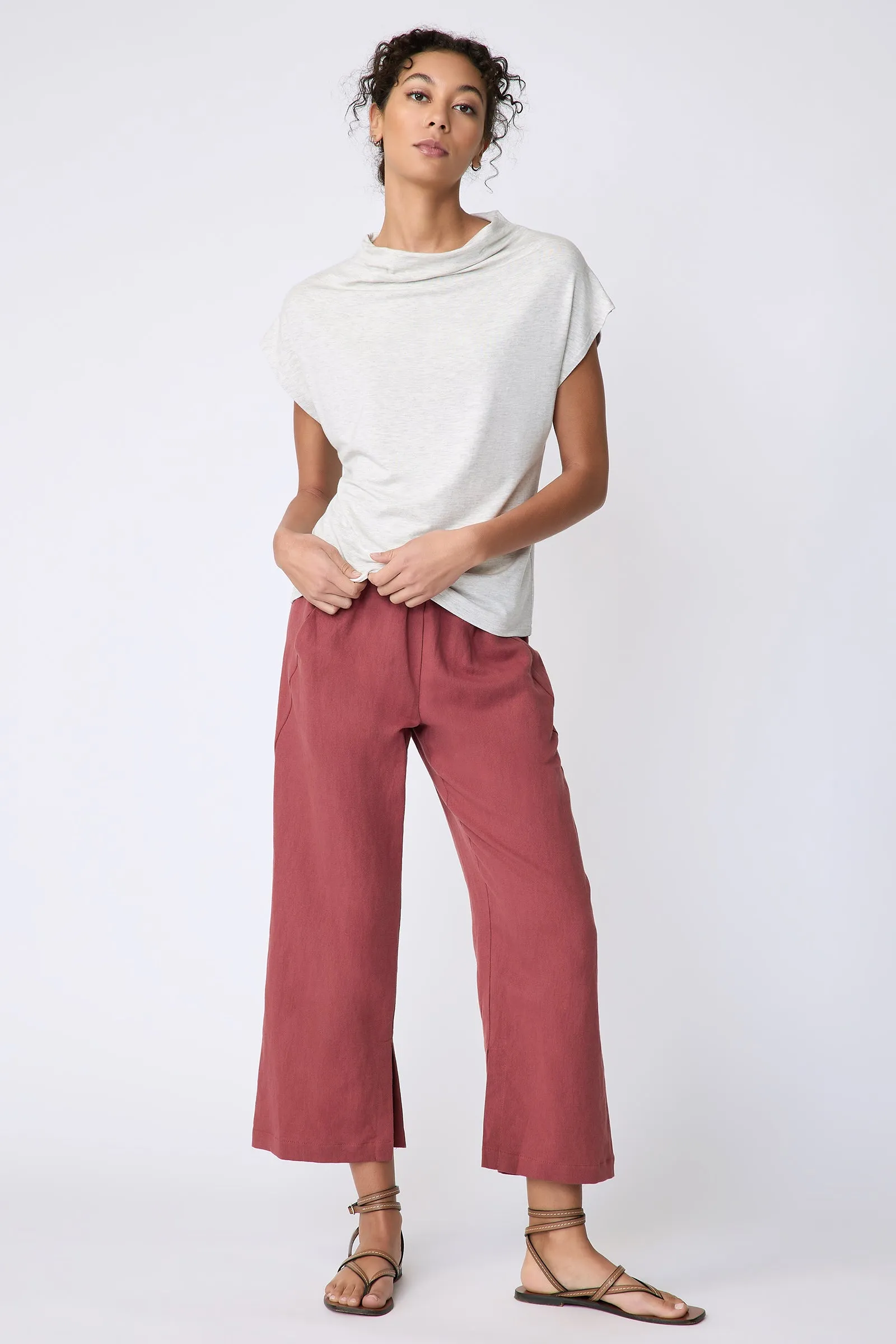 Uma Cowl Tee - Oatmeal