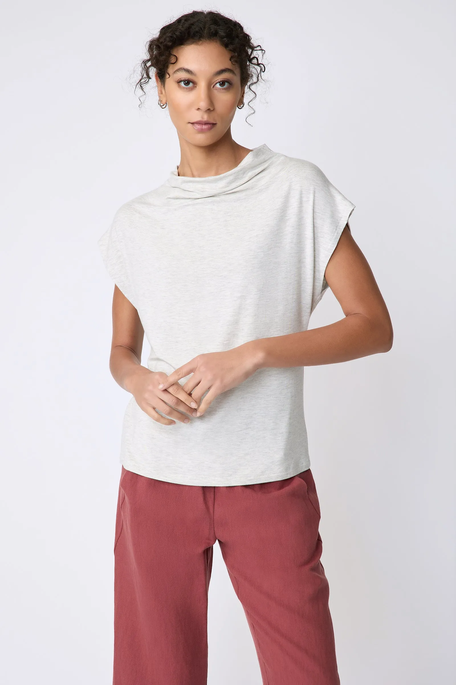 Uma Cowl Tee - Oatmeal