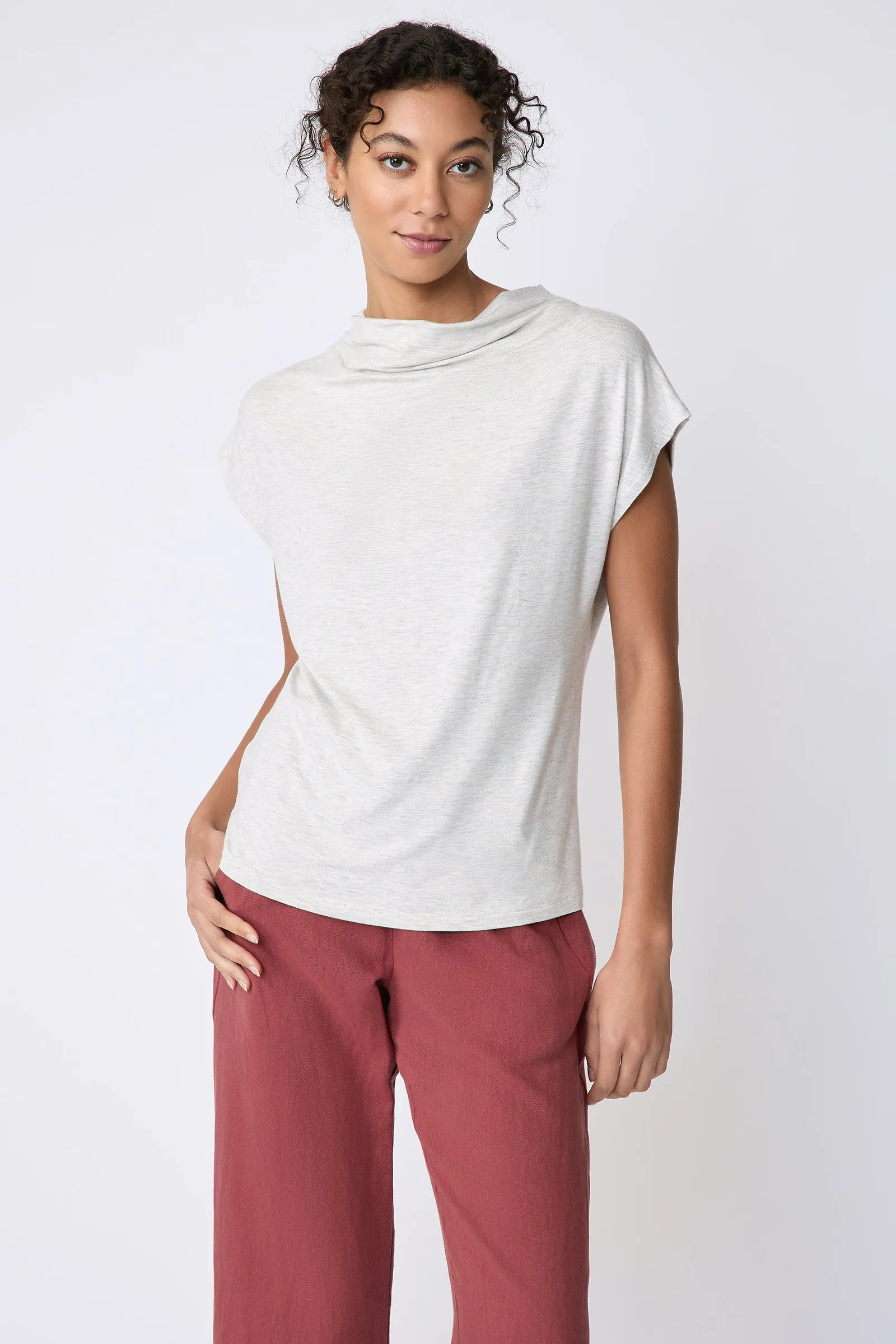 Uma Cowl Tee - Oatmeal