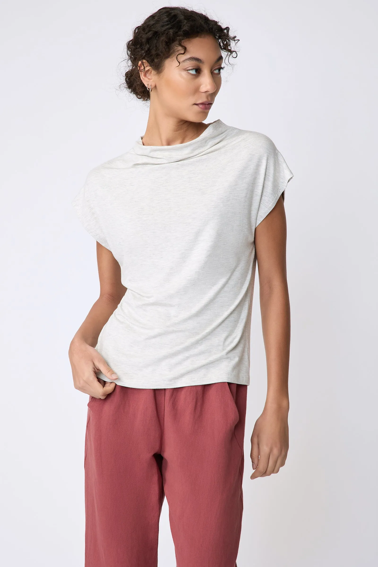 Uma Cowl Tee - Oatmeal