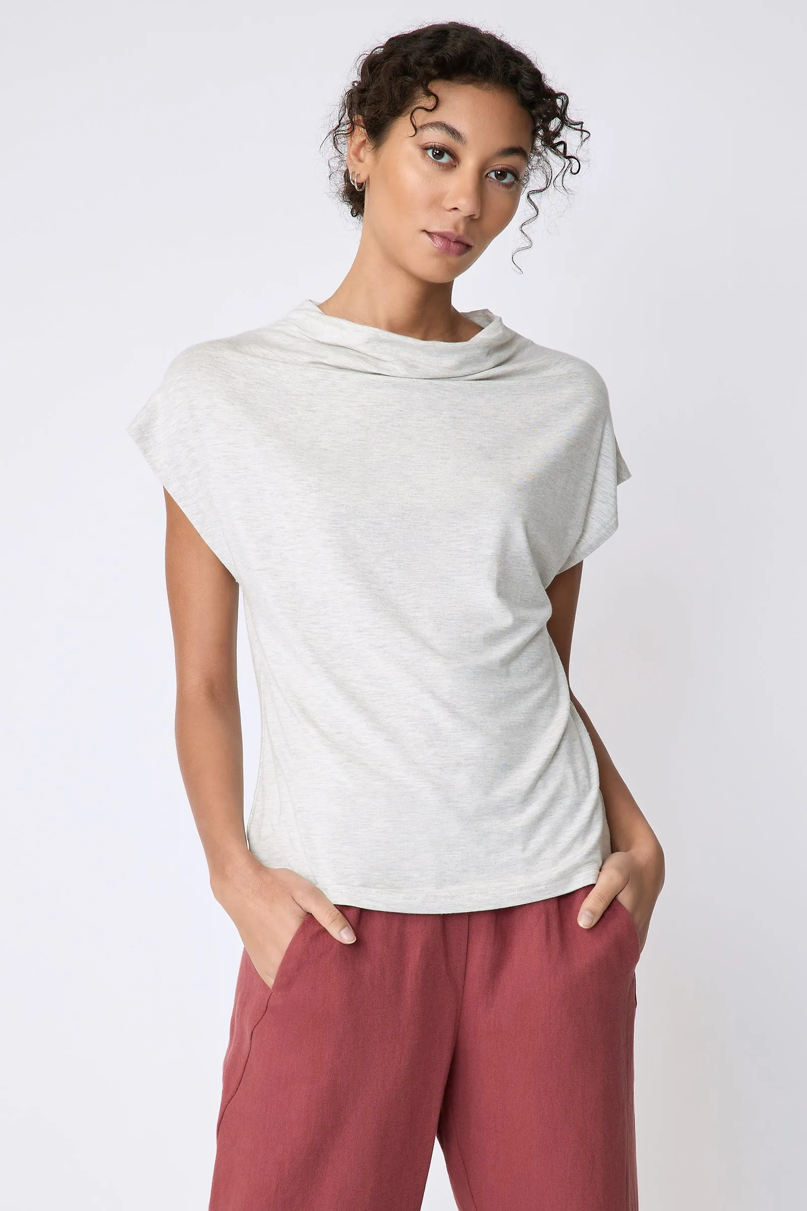 Uma Cowl Tee - Oatmeal