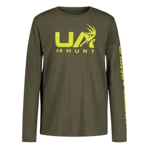 Under Armour Boy's UA Hunt Logo Long Sleeve - Marine OD Green