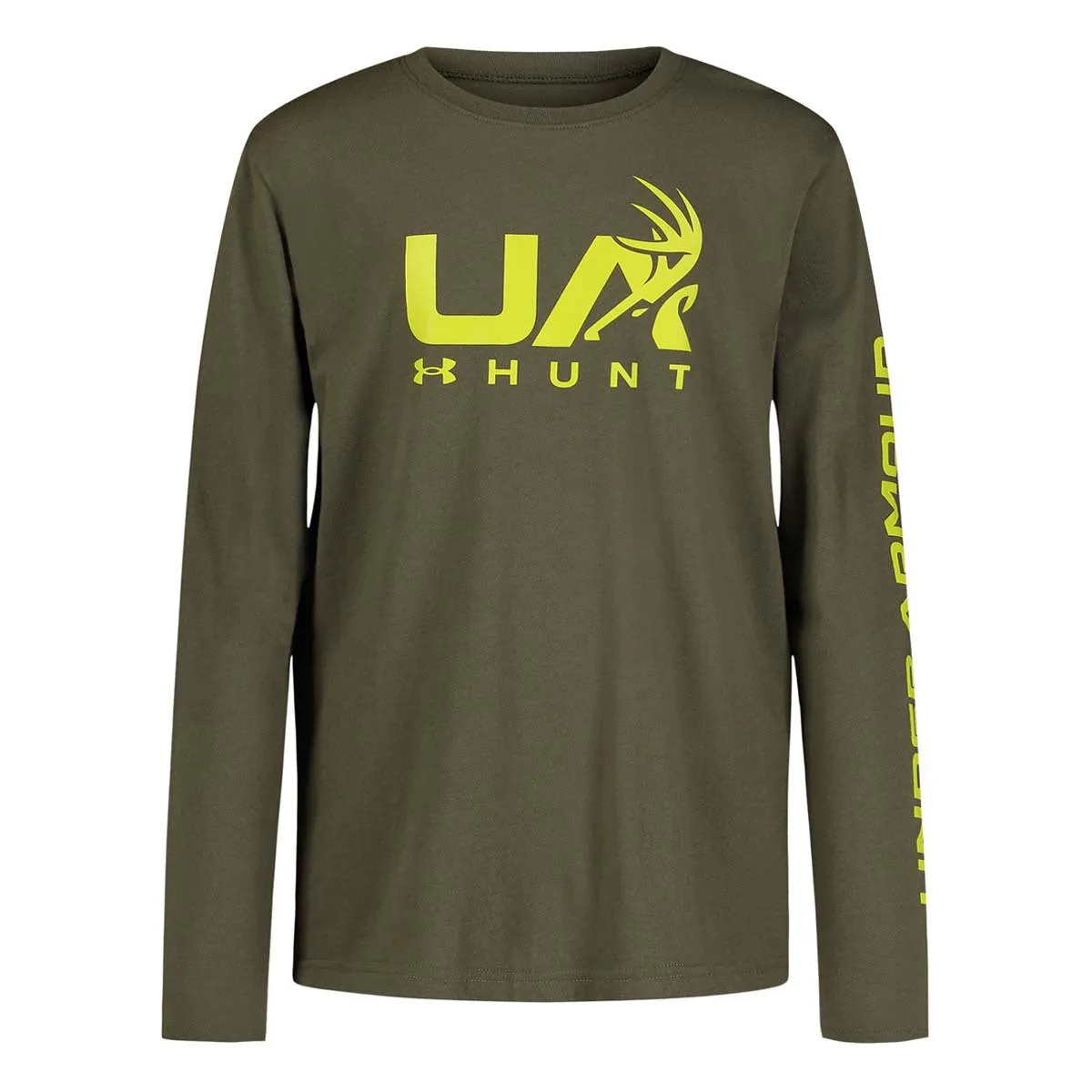 Under Armour Boy's UA Hunt Logo Long Sleeve - Marine OD Green