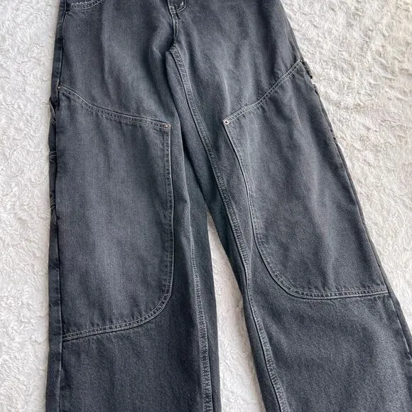 Urban Outfitters BDG bella baggy carpenter jeans pants washed black double front