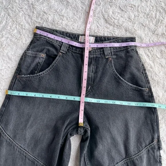 Urban Outfitters BDG bella baggy carpenter jeans pants washed black double front