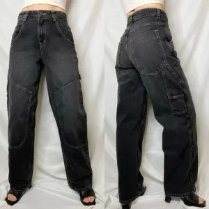 Urban Outfitters BDG bella baggy carpenter jeans pants washed black double front