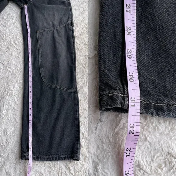 Urban Outfitters BDG bella baggy carpenter jeans pants washed black double front