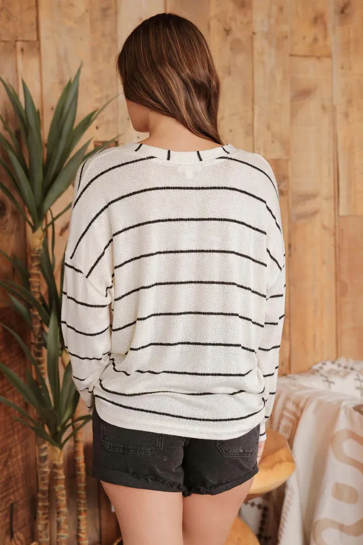 V-Neck Drop Shoulder Top