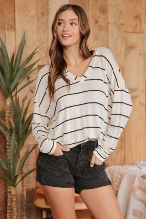 V-Neck Drop Shoulder Top