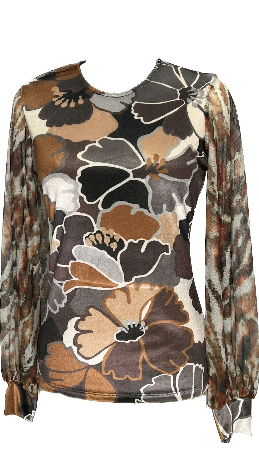 Velvet Flower Crew Top