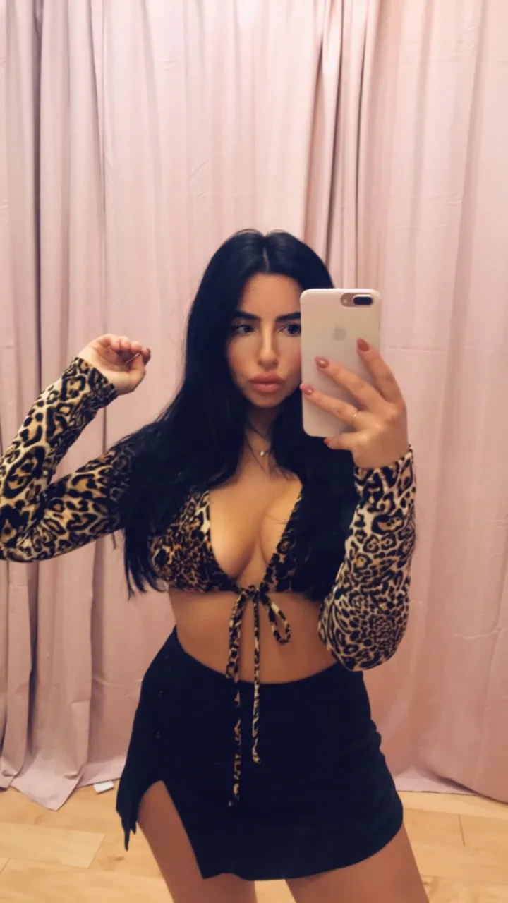 Velvet Leopard Long Sleeve Tie Crop Top
