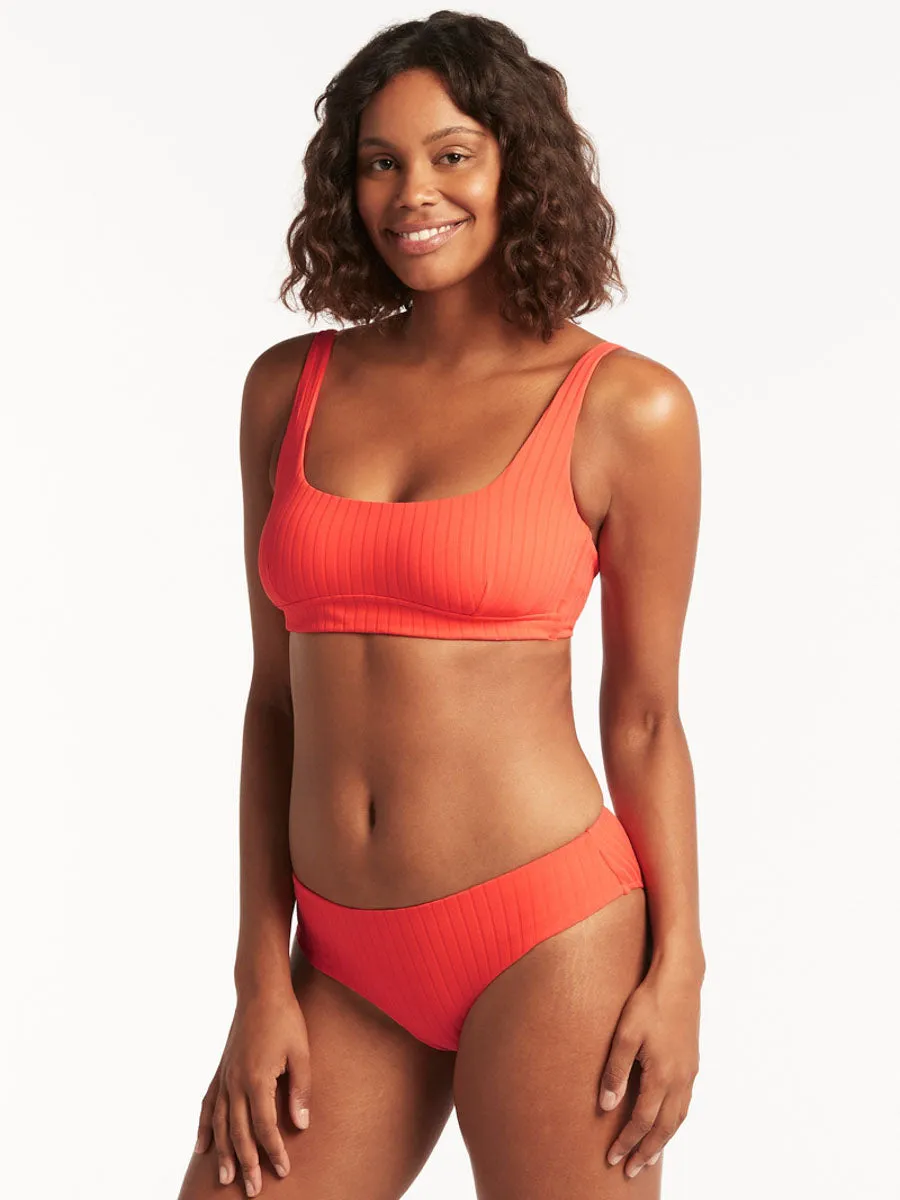 Vesper Mid Bikini Bottoms in Tangerine