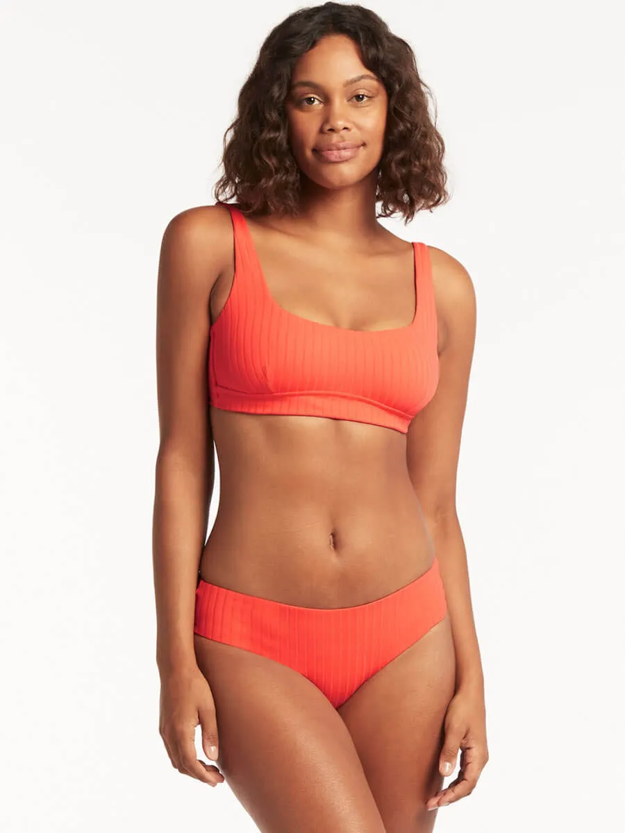 Vesper Mid Bikini Bottoms in Tangerine