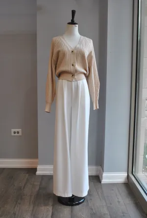WHITE FLAIR HIGH WAISTED PANTS