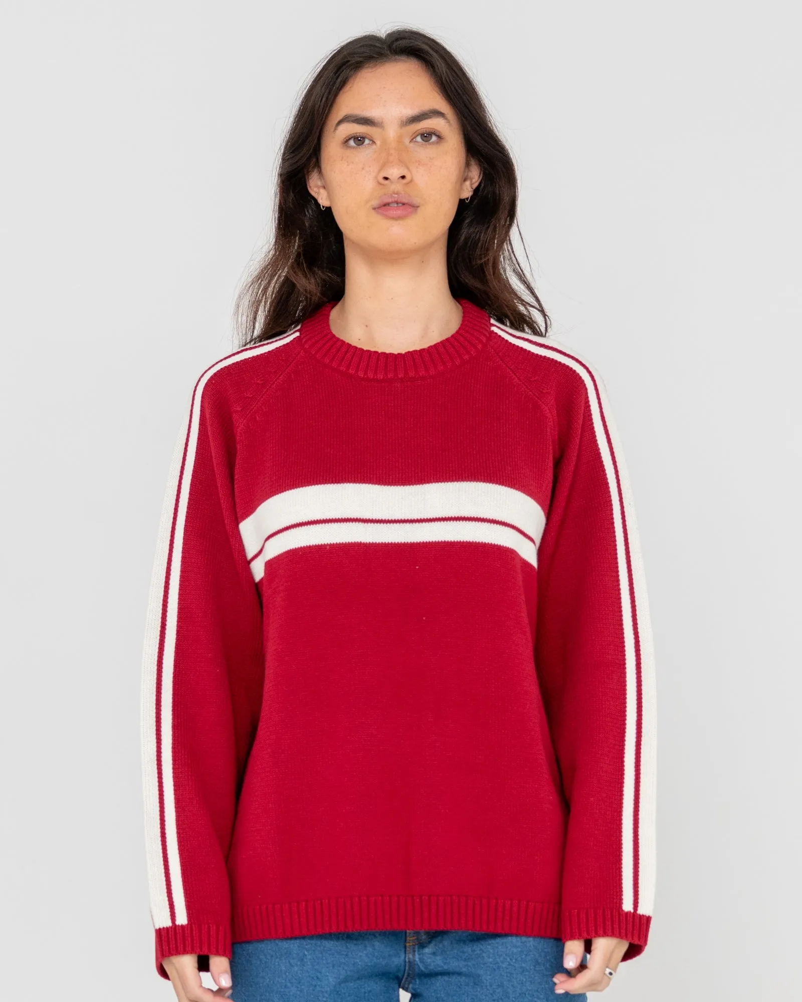 White Lines Crew Neck Knit