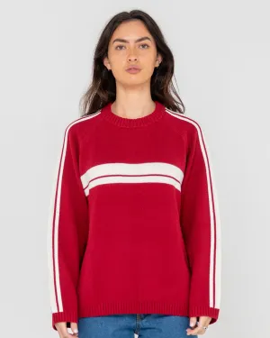 White Lines Crew Neck Knit