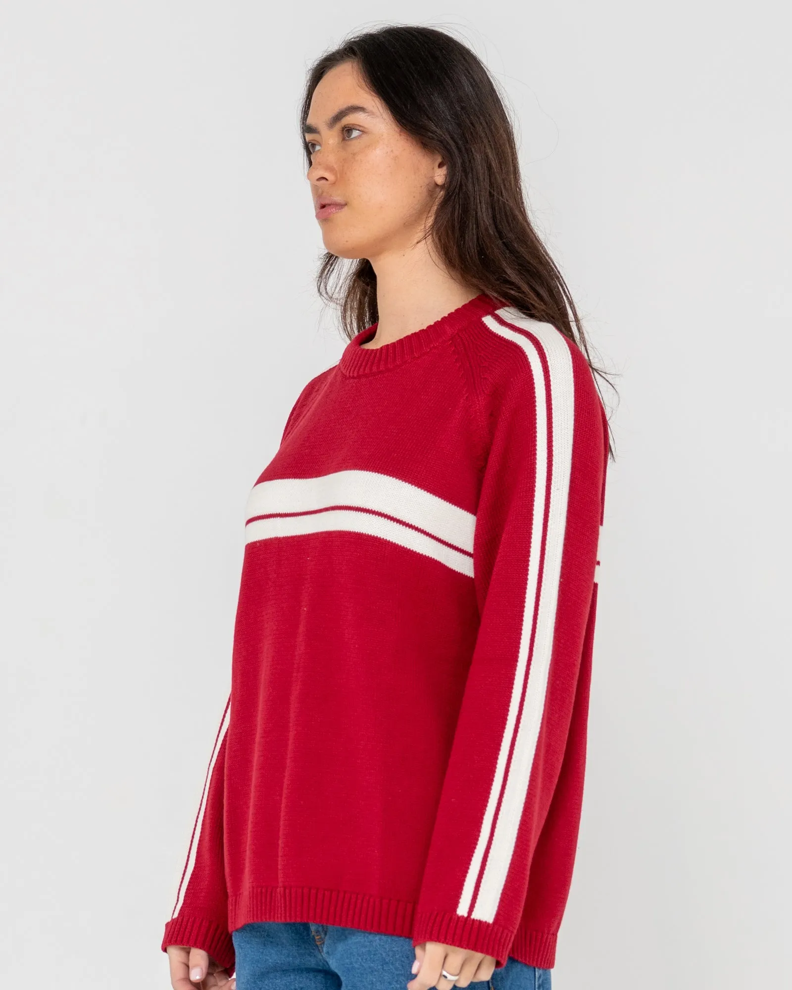 White Lines Crew Neck Knit