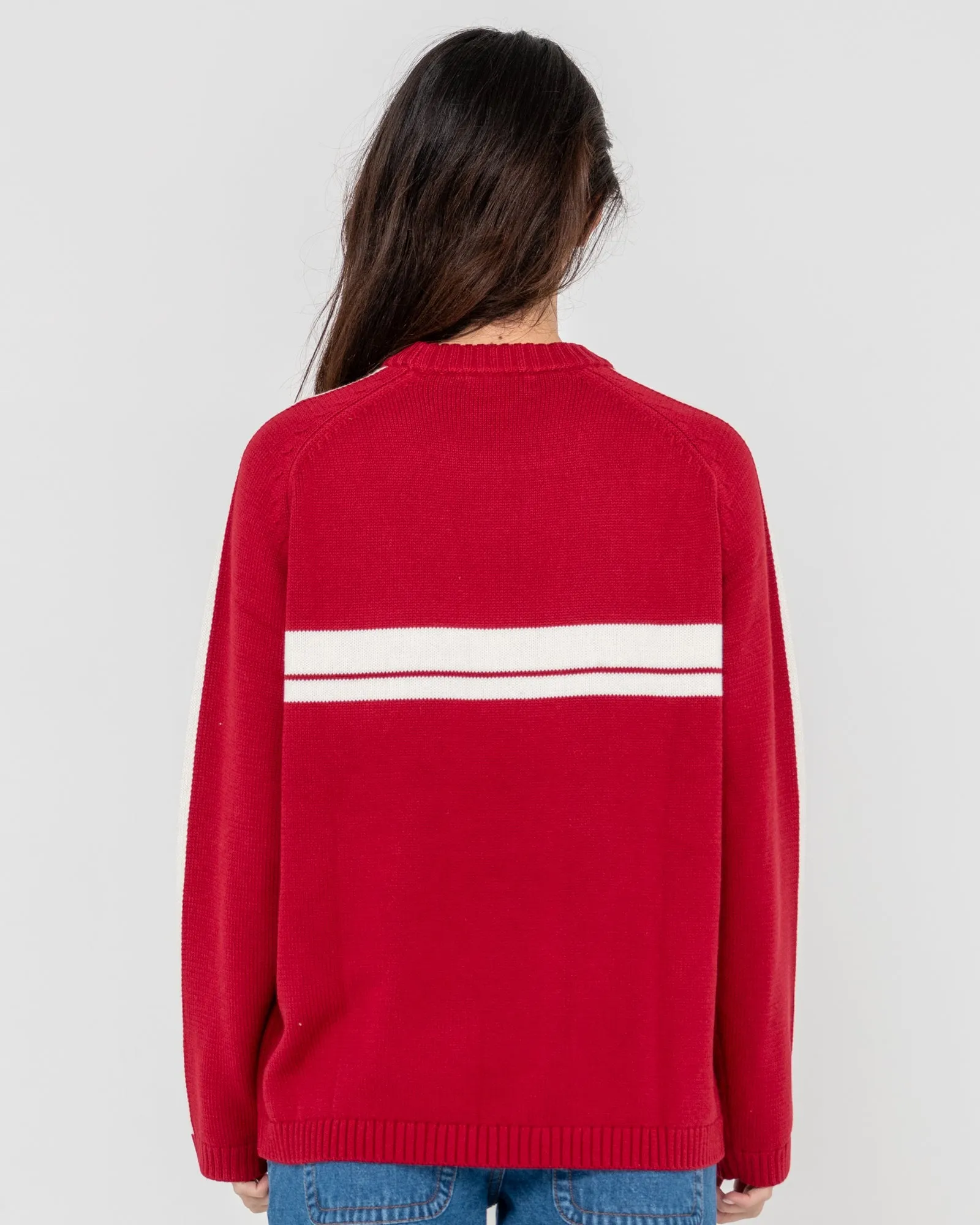 White Lines Crew Neck Knit